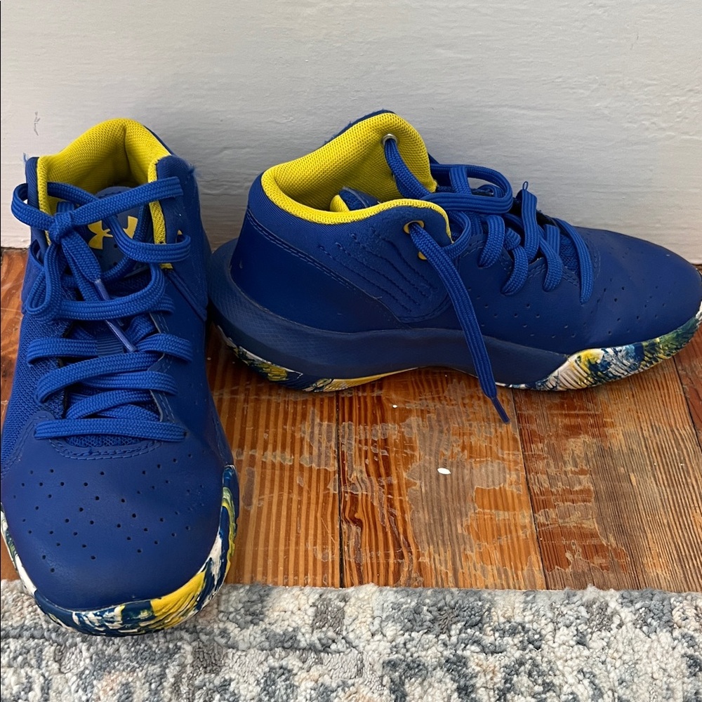 Under Armour Kids Blue and Yellow Sneakers